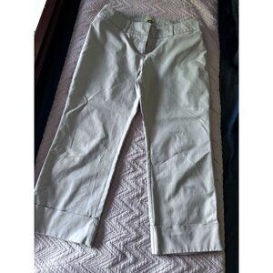 Caslon khaki color cropped flat front pants size 10
